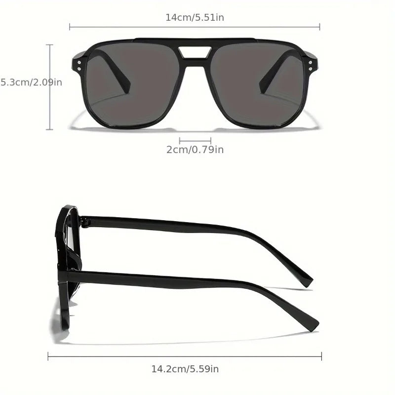 1pc Men's Casual Fashion Glasses - Classic Full-Rim Design Lightweight & Durable, Includes Cleaning Cloth for Father’s Day