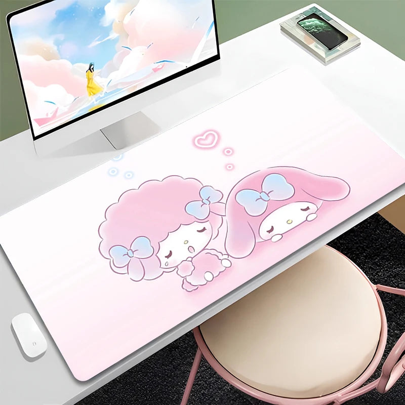 Melody5 Cute Mouse Pad Large Hello Kitty Kuromi Kawaii Mouse Mat Pink Desk Mat