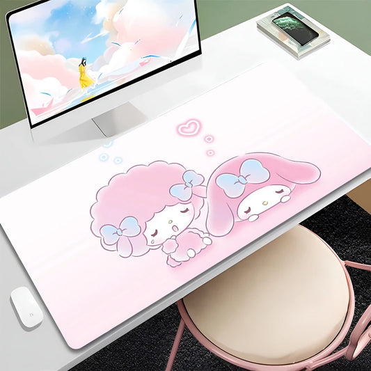 Melody5 Cute Mouse Pad Large Hello Kitty Kuromi Kawaii Mouse Mat Pink Desk Mat
