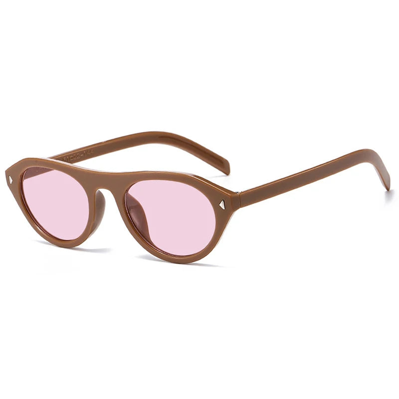 JNPCXI Fashion Cat Eye Sunglasses for Men Women Vintage Punk SunGlasses Men's Unisex Eyewear Steampunk Rivet UV400