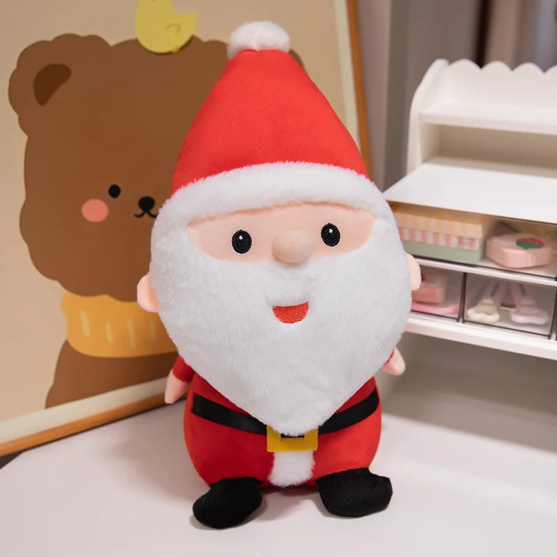 Kawaii High Quality Christmas Plush Toy Doll Pillow Christmas Tree Gingerbread Man Santa Claus Wreath Party Decoration Girl Gift