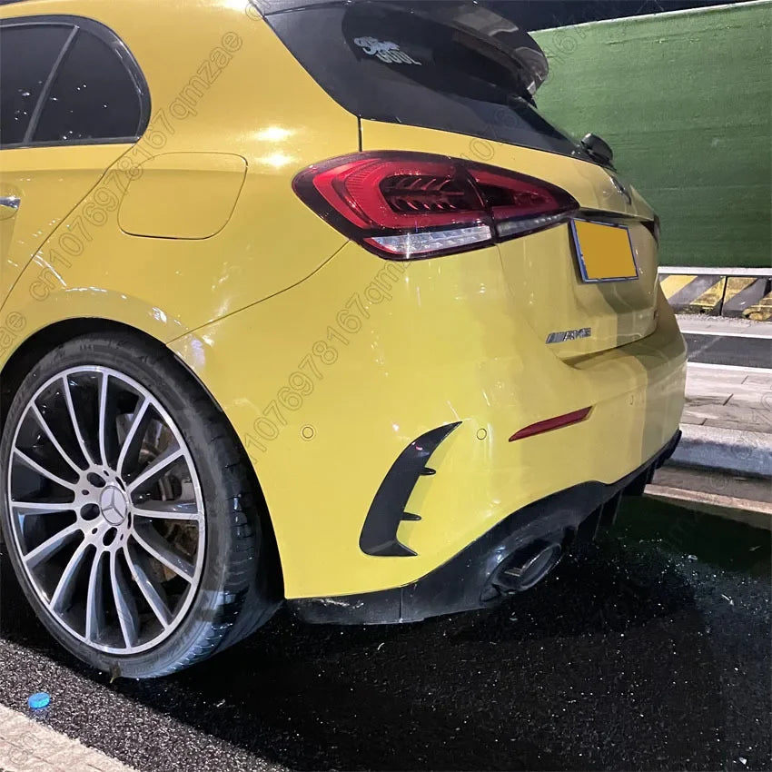 For Mercedes Benz W177 AMG Line Hatchback A180 A200 A220 A250 A35 2018-2023 Pair Rear Flicks Bumper Spoilder Canards Splitters