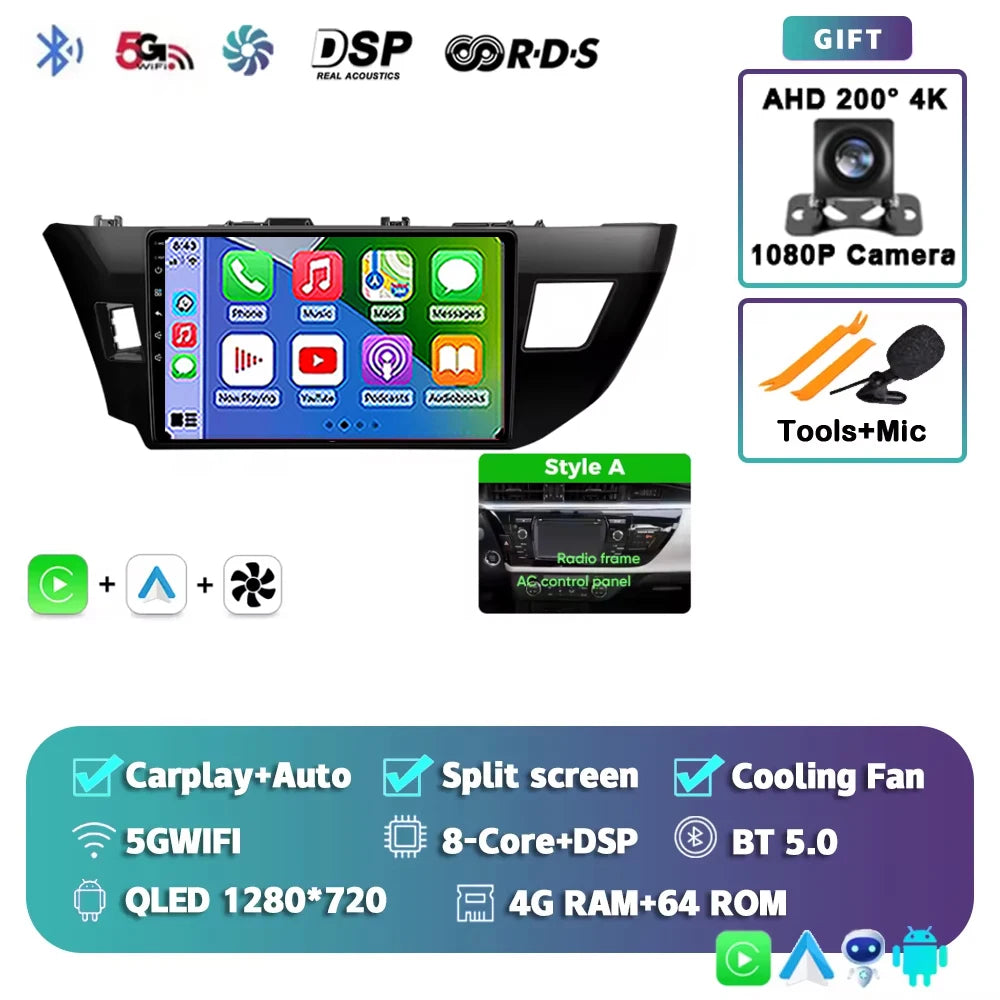 Android 15 Car Radio For Toyota Corolla 2013 2014 2015 2016 E160 E170 Wireless Carplay Android Auto Qualcomm Car Multimedia Play