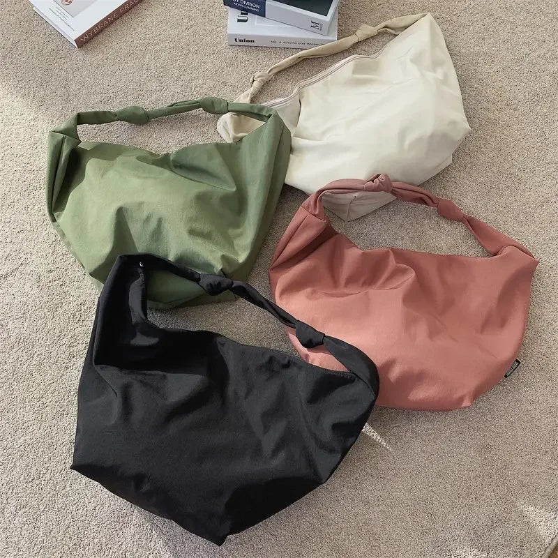2026 New Canvas Totes Bags Women Casual Wild Ladies Handbags Solid Color Shoulder Women Bag Simple Female Messenger Bag Purses
