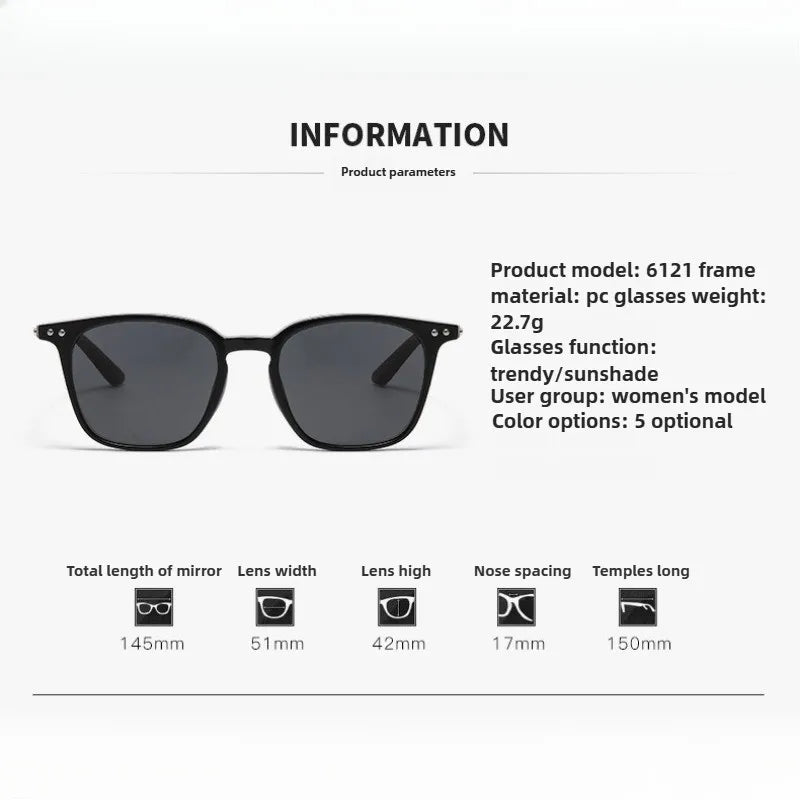 High Aesthetic Sunglasses Internet Famous Same Style UV Resistant Sunglasses Fashionable and Trendy Square Outdoor Sunglasses