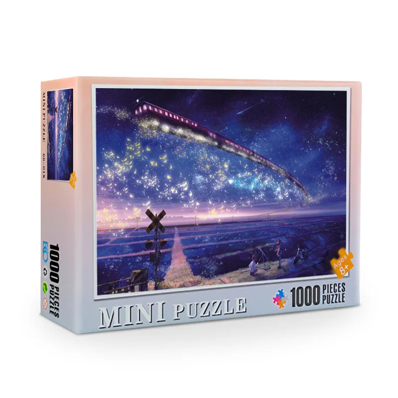 38*26cm Mini Jigsaw Puzzle 1000pcs for Adults Famous Painting Landscape Toy Family Game Home Decoration Festival Present