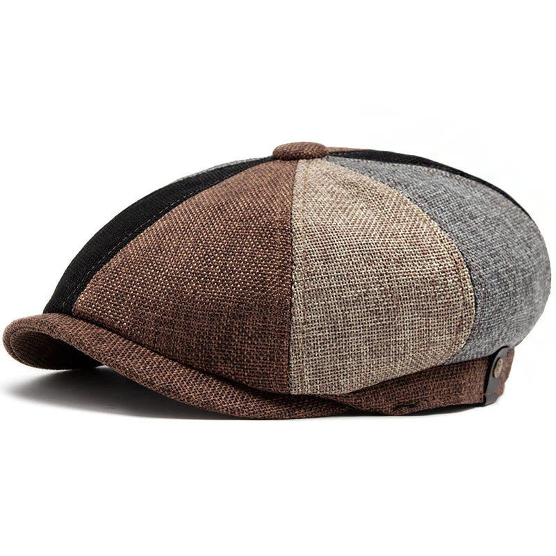 New Vintage Newsboy Caps Summer Linen Beret Men Women Fashion Retro Luxury Sun Visor Hip Hop Casual Hat Daily Wear