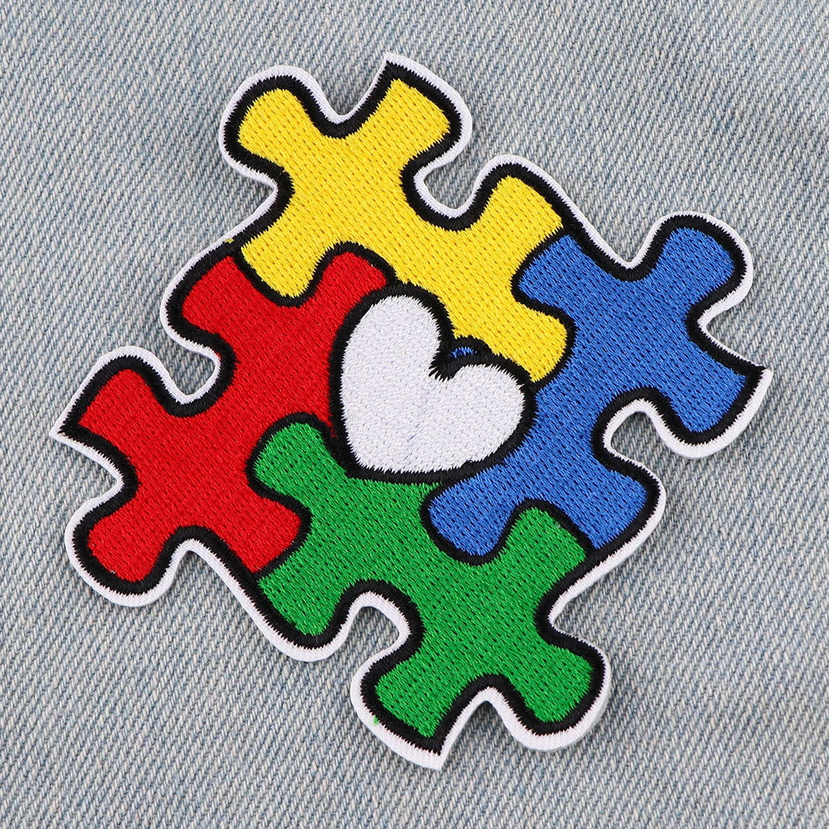Autism Awareness Embroidered Patches for Clothing Adhesive Patches on Clothes Stickers Iron on Patches Stripes Diy Appliques