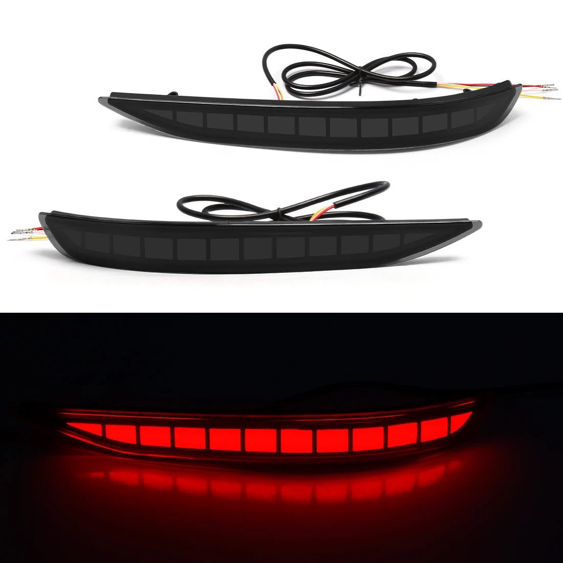 LED Rear Bumper Reflector Light For Chevrolet Equinox 2017 2018 2019 2020 2021 2022 Brake Warning Dynamic Turn Signal Lamp 12V