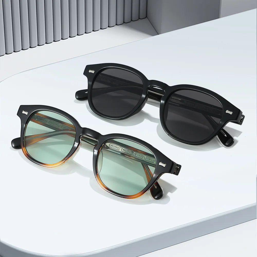 JNPCXI New TR90 Square Sunglasses Women Vintage Rivets Trending Men Leopard Blue Shades UV400 Sun Glasses