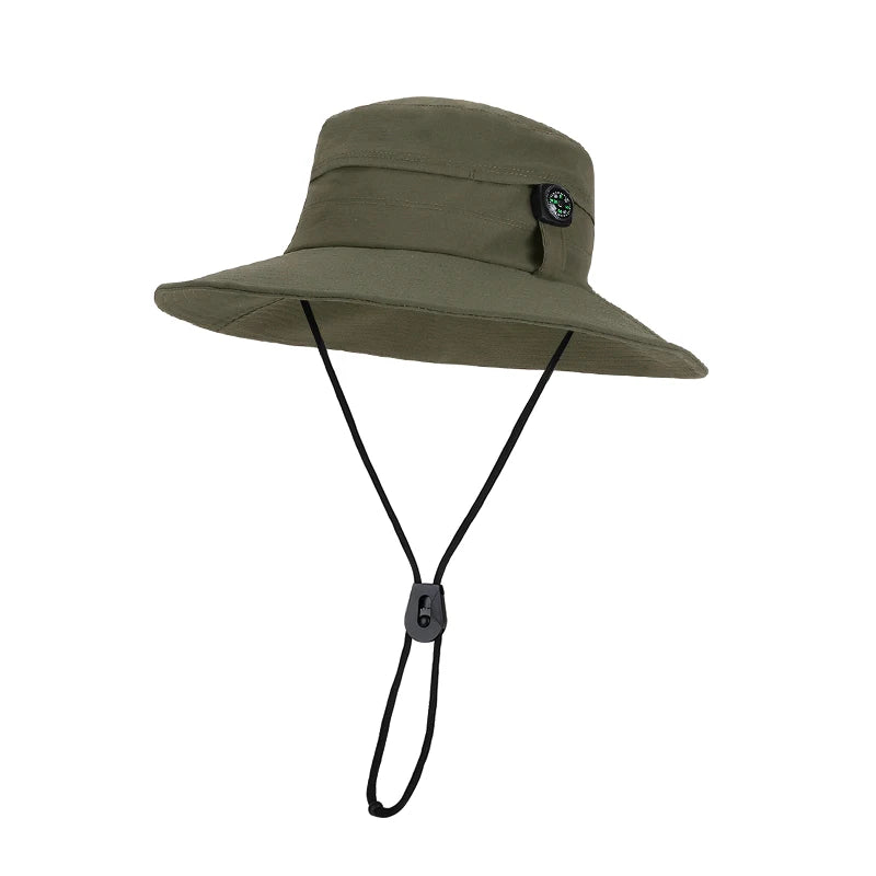 6143-New spring and summer women's outdoor fisherman hats,men's fishing and mountain climbingcompasshats,quick-dryingwide-brimme