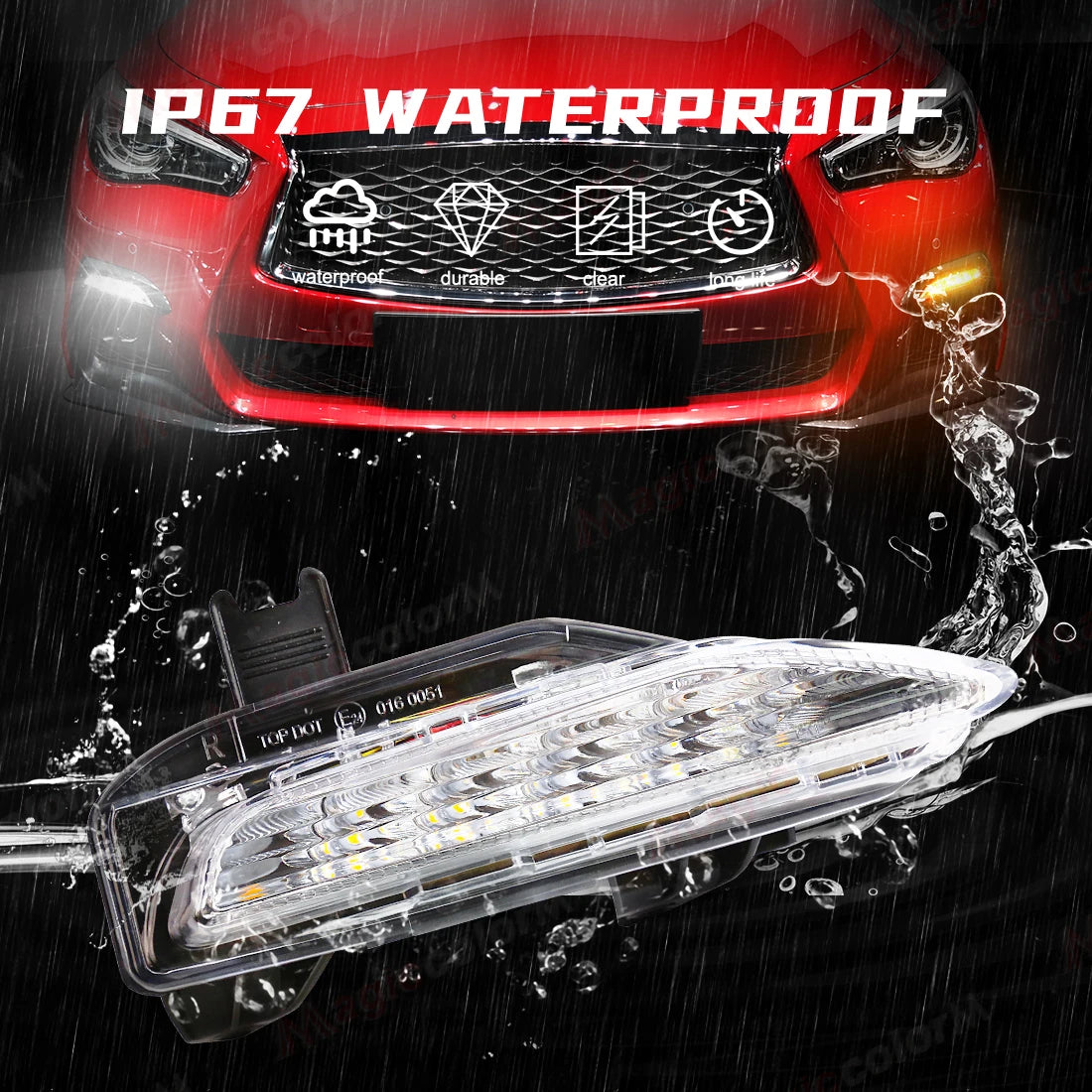 For Infiniti Q50 Q50S Sport Model 2014 2015 2016 2017 2018 2019 2020 LED Turn Signal Lights DRL Daytime Running Lights Car 12V
