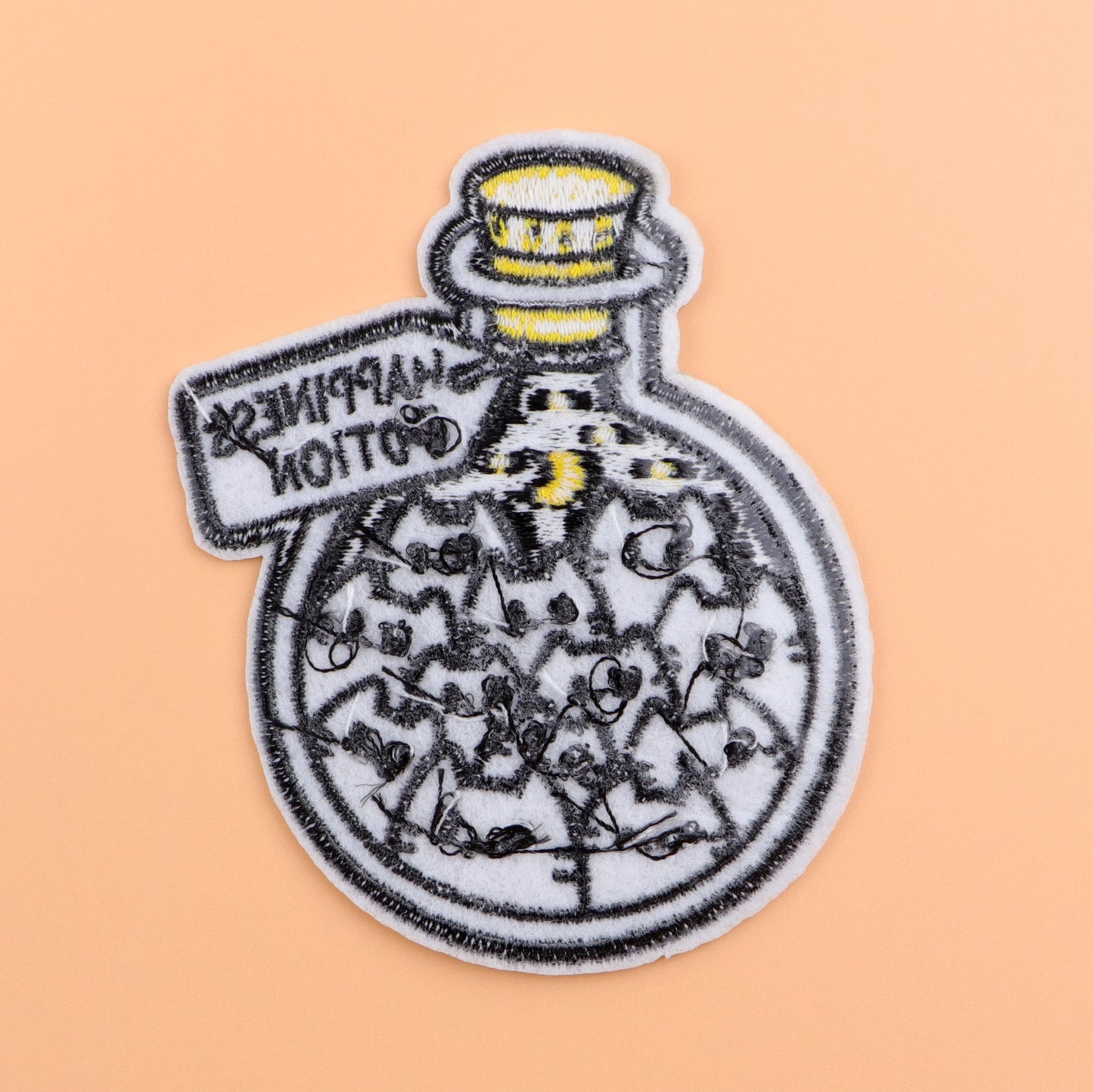 Black Cat Embroidery Patch Happiness Iron On Patches For Clothing Thermoadhesive Patches On Clothes DIY Sew Badges