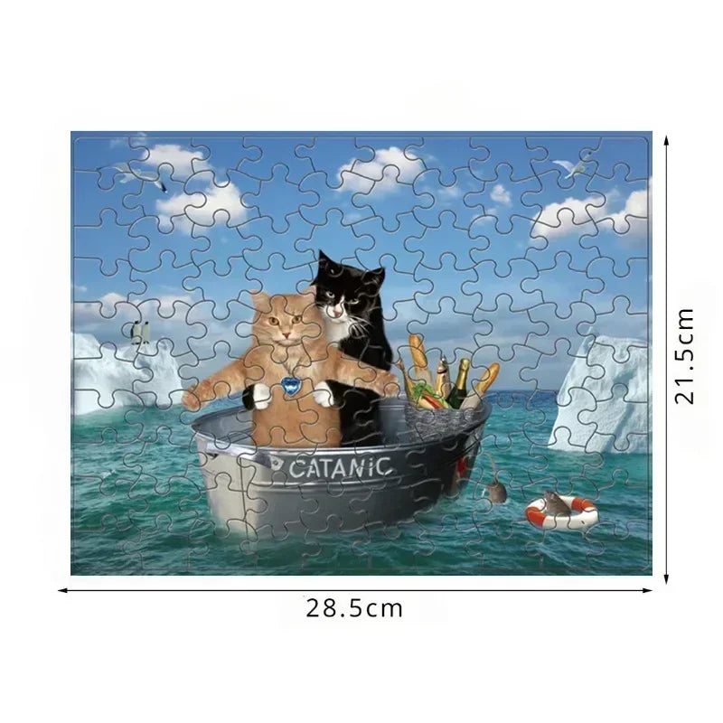 28.5*21.5cm Paper Jigsaw Puzzle 100 Pieces Animals Adult Stress Relief Children Educational Entertainment Toys Christmas Gift