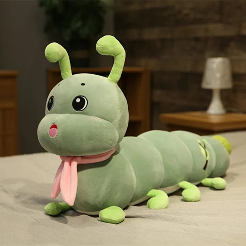 80cm Colorful Caterpillar Plush Toy Silkworm Baby For Soft Hold Pillow Doll Boys Girls High Quality Peluche Cushion New Gifts