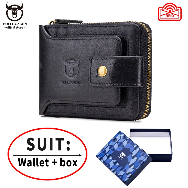 BULLCAPTAIN Brand Men's Wallet Genuine Leather Purse Male Rfid Wallet Multifunction Storage Bag Coin Purse Wallet's Card Bags