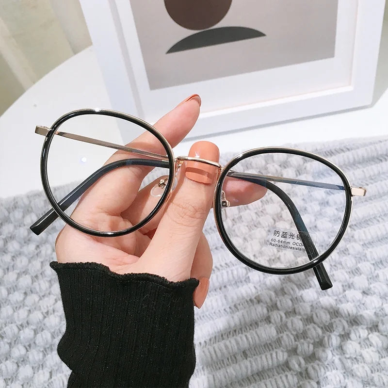 3PCS Anti Radiation Glasses for Women Retro Round Frame Fashion Eyeglasses