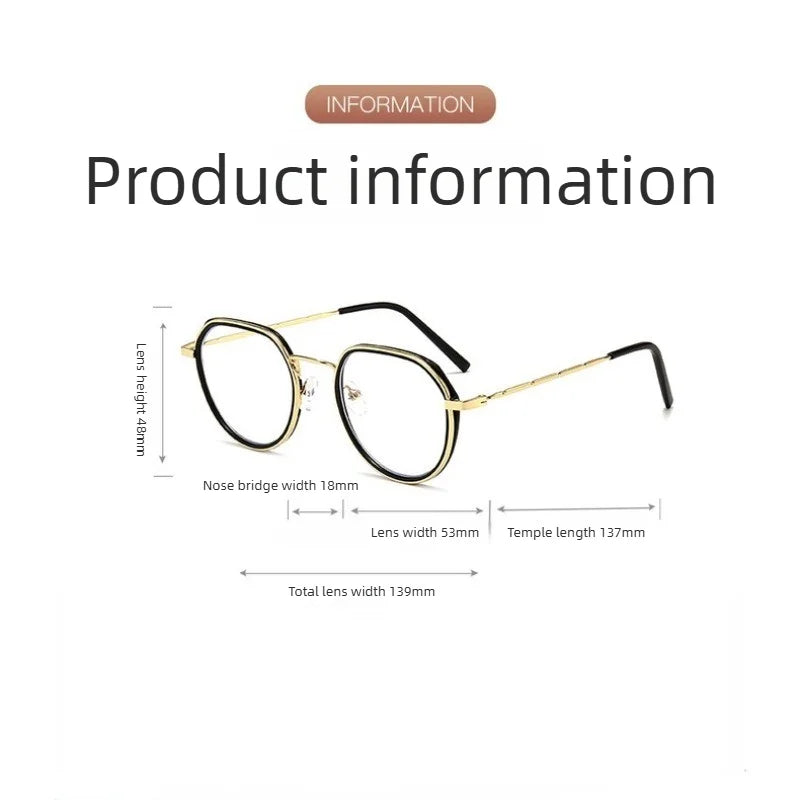 3PCS Anti Radiation Glasses for Women Retro Round Frame Fashion Eyeglasses