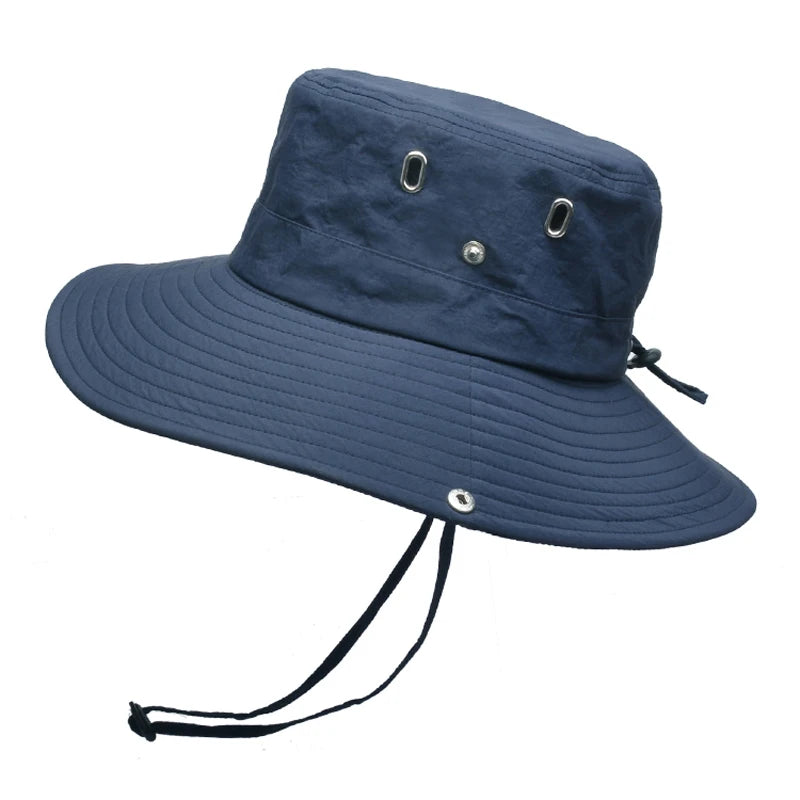 Xinbaoguan 100% Polyester 9204 Summer Breathable MEN'S Sunshade Hat, Solid Color FISHERMAN'S Hat, Large Brimmed WOMEN'S Hat