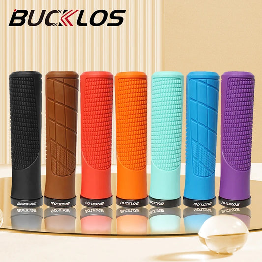 BUCKLOS Mtb Grips Soft Rubber Bicycle Handlebar Grip 22.2mm Anti Skid Lockable Bike Cuffs Sleeves Mountain Cycling Accessories