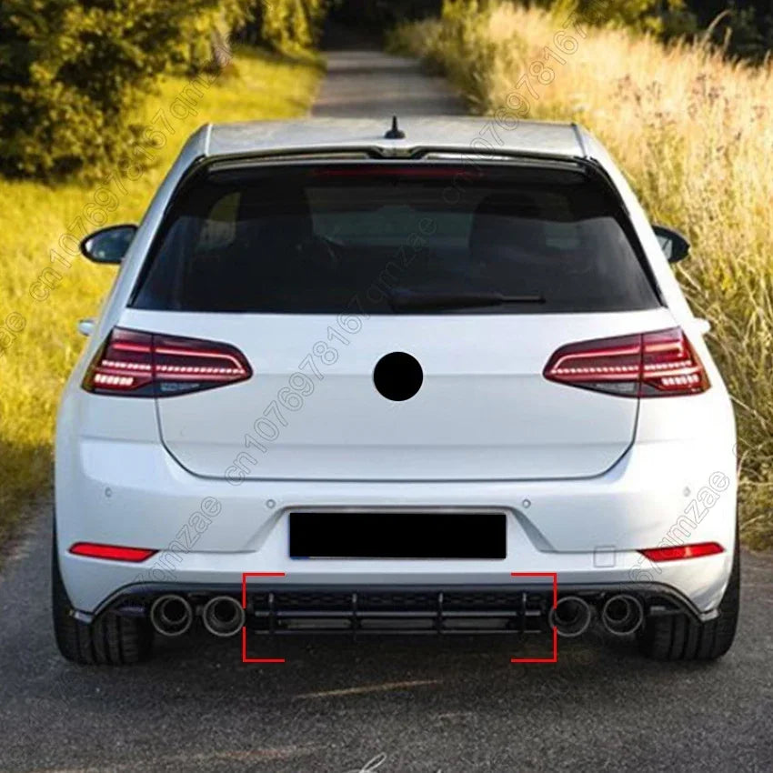 For Volkswagen Golf 7.5 MK 7.5 R GTI 2017-2020 Rear Bumper Diffuser Tail Splitter Spoilers Protector Guard Lip Body Kits Black