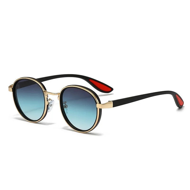 Metal Steampunk Series Round Frame Sunglasses Retro European and American Fashion UV Protection Eyewear