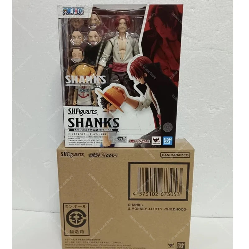 【IN STOCK】Original Bandai S.H.Figuarts One Piece Shanks & Monkey D. Luffy Childhood 16.5cm Action Figure Collectible Model