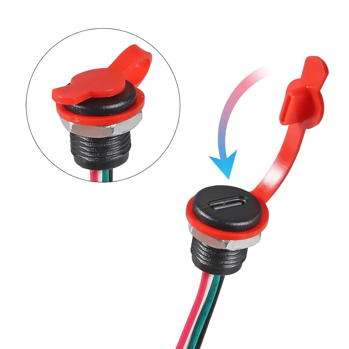 8pcs Type-C Chassis 4Pin No Terminal Type-C Socket Connector Waterproof Jack Female Charging Port 3A USB-C Charger Plug Socket