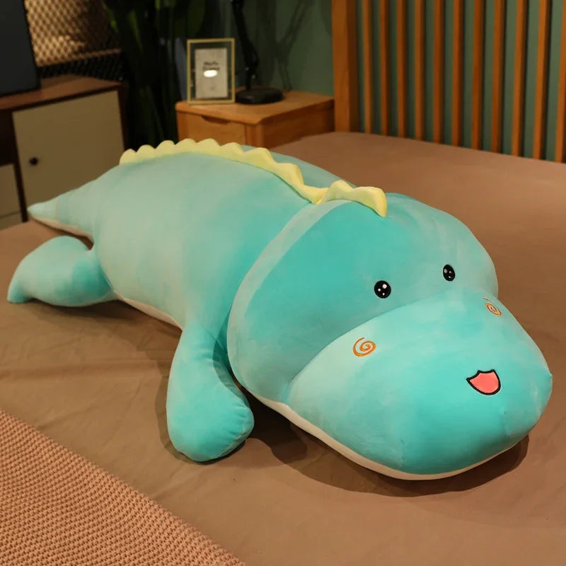 New Huggable Big Long Cute Dinosaur Plush Toy Soft Cartoon Animal Crocodile Stuffed Doll Boyfriend Pillow Kid Girl Birthday Gift