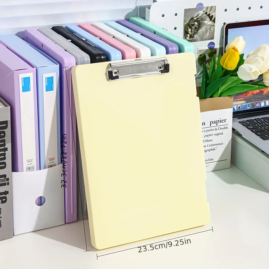 Durable Plastic A4 File Organizer with Clip, Large Capacity, Multi-Functional Document Holder for Students & Office Use