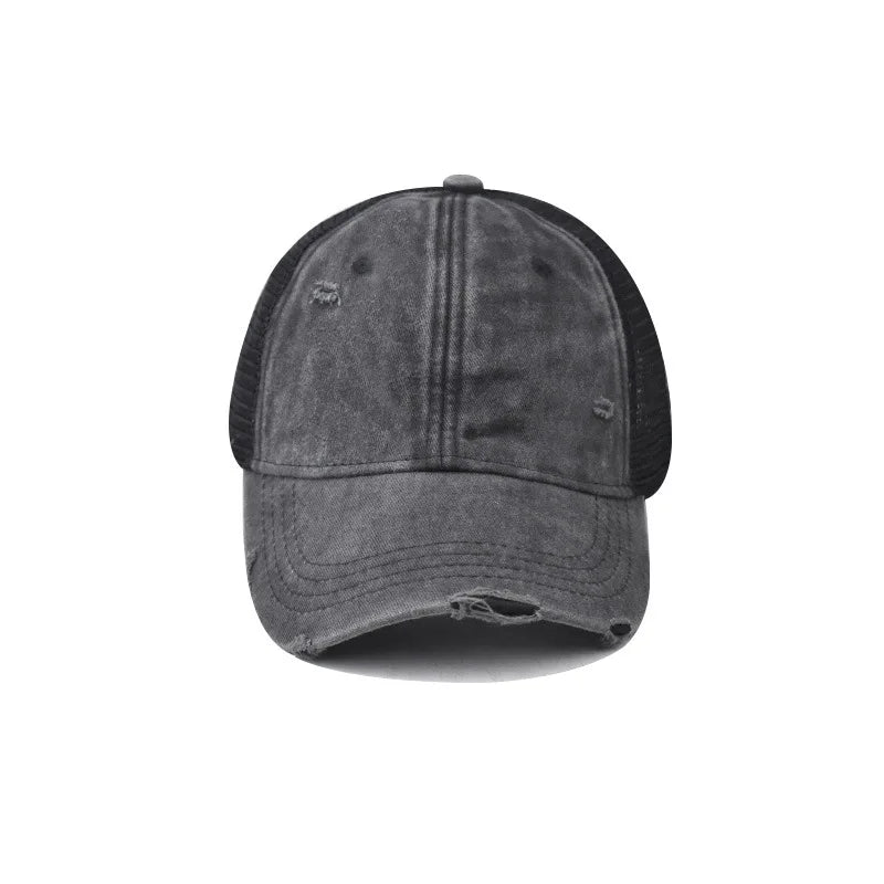 Washed Cotton Mesh Breathable Baseball Cap Old Ripped Board Caps Men Women Hats