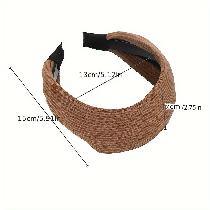 Retro Knitted Widened Headband for Women Elegant Simplicity All-Match Going Out Hairband Fashion Hair Accessories