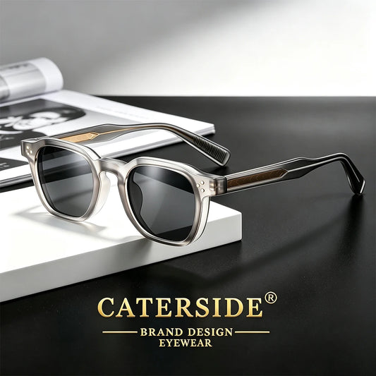 CATERSIDE New Retro Men's Sunglasses High Quality Square Frame Sun Glasses  Women's Outdoor Travel Driving Glasses UV400