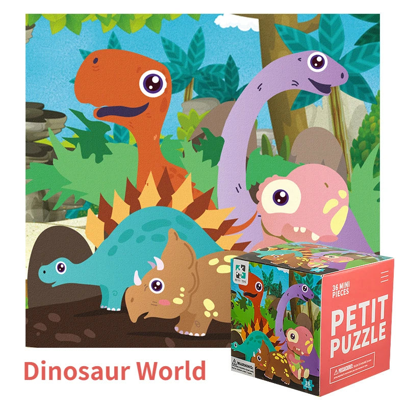 36 Pieces of Children's Paper Mini Cartoon Puzzles Educational Toys Kindergarten Prizes Birthday Gifts English Packaging