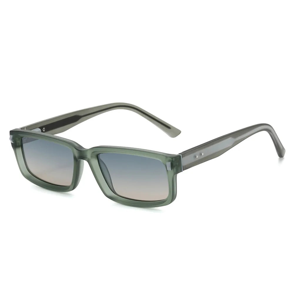 JNPCXI New Small Rectangle Women Luxury Sunglasses Fashion Orange Gradient Shades UV400 Retro Rivets Men Sun Glasses