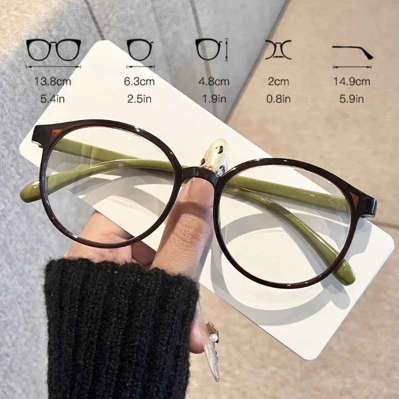 5 Pairs of Women's Round Reading Glasses Anti Blue Light Lightweight Full Frame