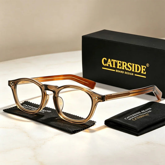 CATERSIDE Fashion Men's Blue Light Protective Glasses Square Frame Spring Hinge Women's Computer Blue Light Protective Glasses
