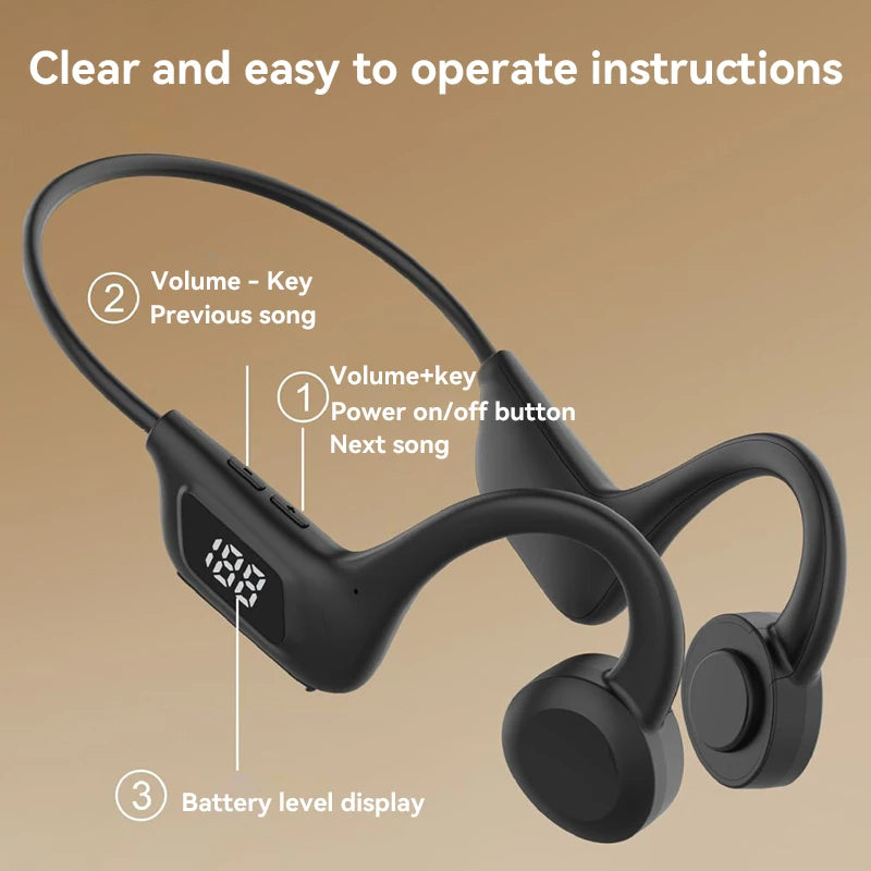 New BMAD Bone Conduction Headphones Wireless Bluetooth 5.4 IPX8 Waterproof Noise Canceling Headphones Painless Wear for Swimming