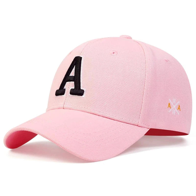 Unisex A Letter Side Embroidery Baseball Caps Season Outdoor Adjustable Hats