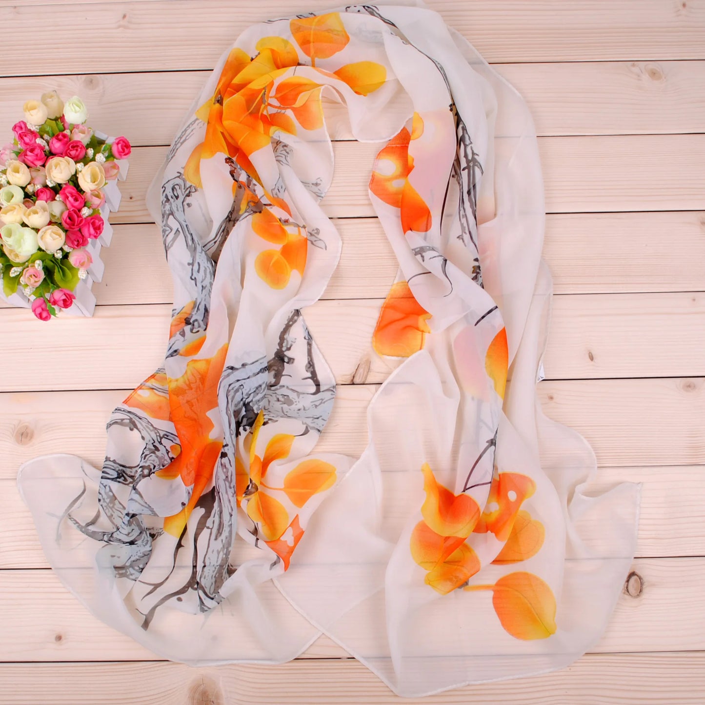 New Fashion Ink Painting Women's Chiffon Printing Long Scarves Wholesale Spring and Summer Yiwu Manufacturer's Small Scarves