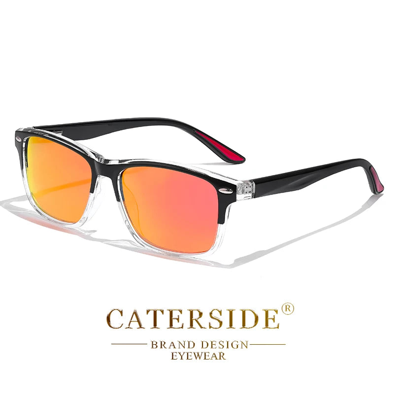 CATERSIDE TR90 Polarized Sunglasses Men Square Ultralight Fashion Sun Glasses Women's Brand Driving Party Sports Glasses Gift