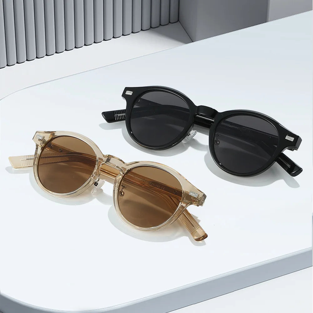 JNPCXI New Vintage TR Round Frame Sun Glasses Fashion High Quality Sunglasses Men Women UV400 Goggles Shades Eyewear