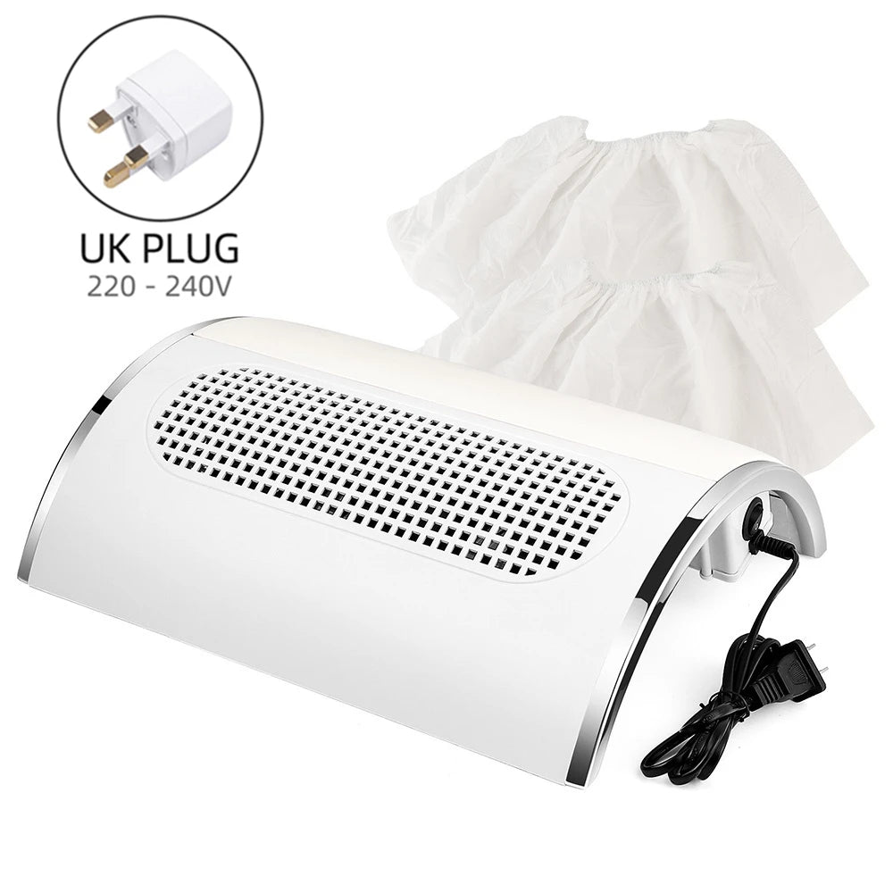 3 Fans Powerful Suction Professional Nail Dust Collector 40W Fan Nail Vacuum Cleaner Nail Dust Extractor For Nails Manicure