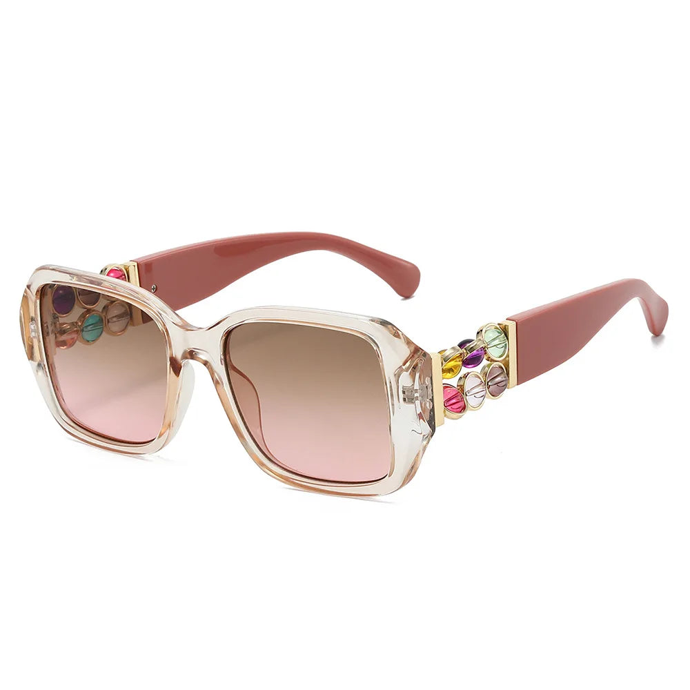 JNPCXI 2026 Women Luxury Sunglasses with Rhinestones Decoration Large Frame Wrap Designer Gift for Mother Fashion Glasses