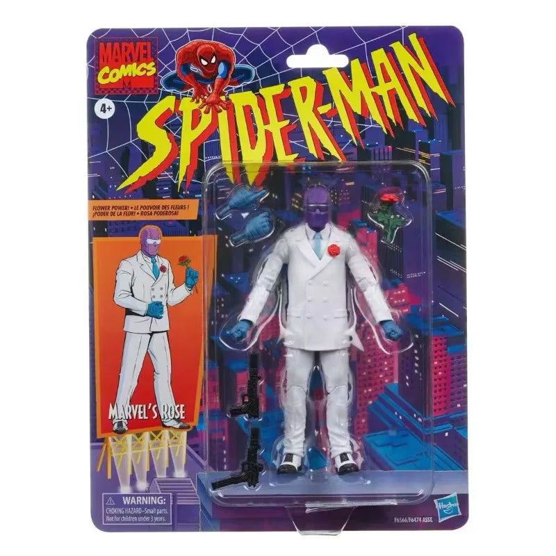 Original Hasbro Marvel Spider-Man Retro Comics ROSE Anime Figure Model Toy Collection