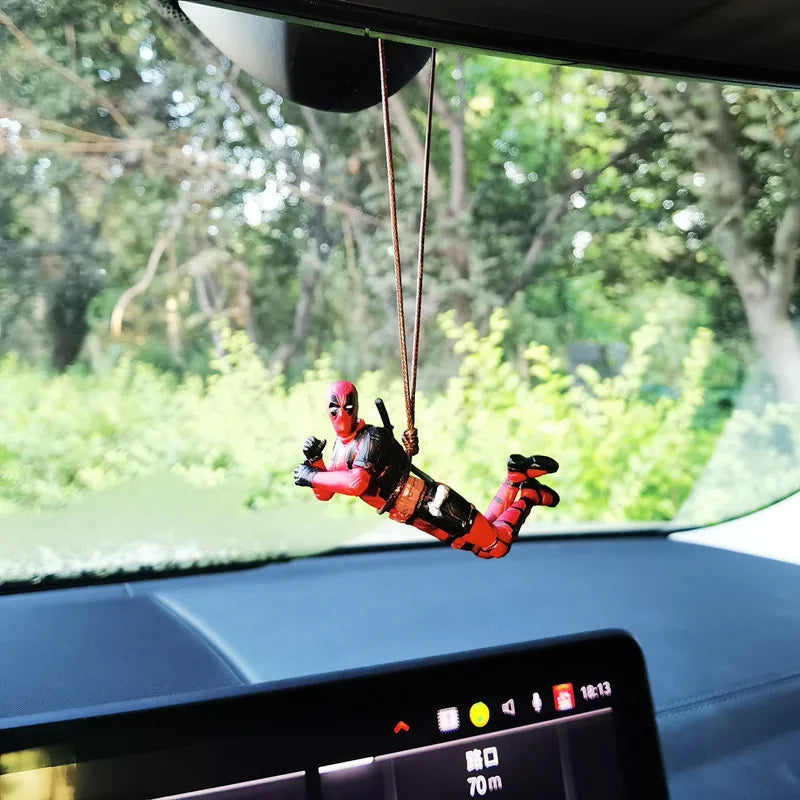 Marvel Deadpool Car Rearview Mirror Pendant Reading Deadpool Car Mini Model Toys