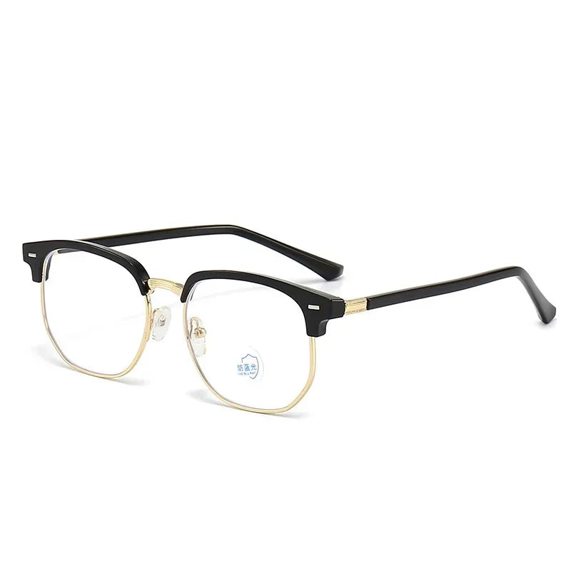 Photochromic Anti-blue Light Glasses Men Fashion Rectangle Semi Rimless Eyewear For Women Office Computer Goggle