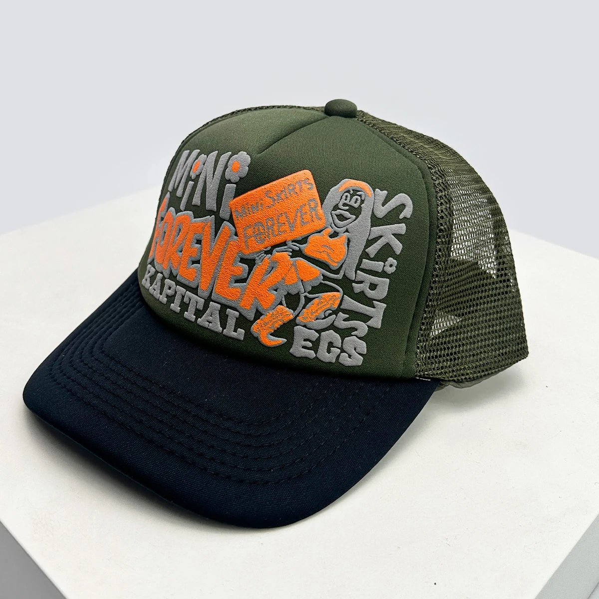 New Unisex American Style Graffiti Printed Letters Baseball Hats Sunshade Color Block Breathable Hip-hop Trucker Caps Versatile