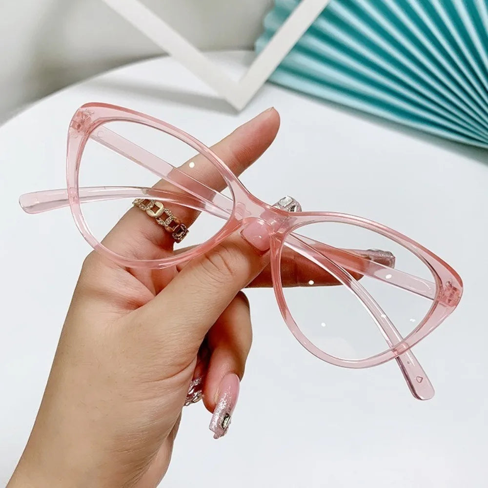 Anti Radiation Eyeglass Cat Eye Blue Light Blocking Glasses Replaceable Lenses Trendy Vintage Fashion Eyewear