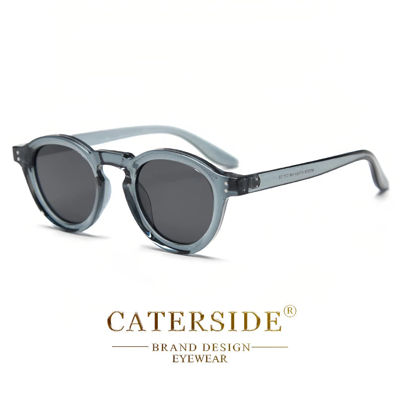 CATERSIDE Round Polarized Sunglasses Men Retro TR90 High-Quality TAC Lenses Sun Glasses Women Driving Fishing Eyewear Travel